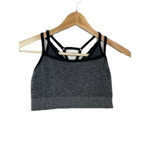 Gymshark Women's Small Gray Strappy Sports Bra Logo